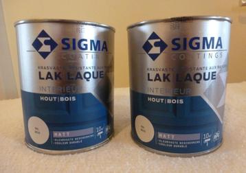sigma verf binnenlak, wit RAL 9010 mat, 2 x 750 ml, Nieuw! beschikbaar voor biedingen