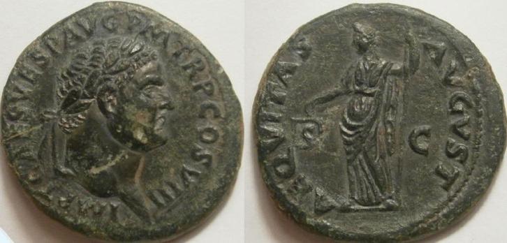 Romeinse munt Titus AE As -AEQVITAS AVGVST SC- 80 AD, Postzegels en Munten, Munten | Europa | Niet-Euromunten, Losse munt, Italië