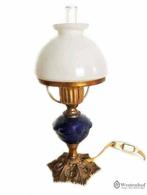 Brocante olielamp - tafellamp - elektrische olie lamp antiek, Antiek en Kunst, Verzenden