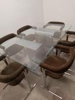 Franse design tafel en 6 stoelen jaren '50, Ophalen