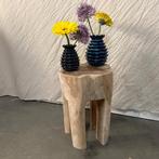 Boomstam bijzettafel krukje – teak - 30 x 30 cm - TTM Wonen, Www.ttmwonen.nl, Nieuw, Ophalen of Verzenden, Info@ttmwonen.nl