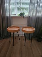 Zuiver Oak Tray bijzettafel 2x, Huis en Inrichting, Tafels | Bijzettafels, 45 tot 60 cm, Minder dan 55 cm, Rond, Ophalen of Verzenden