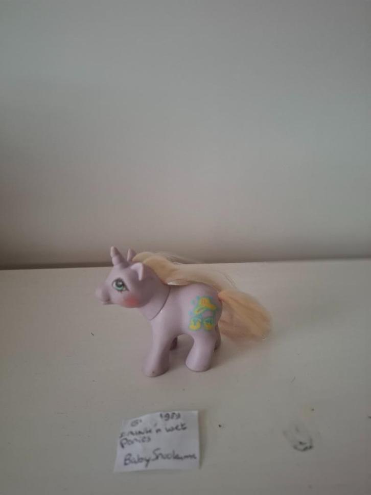 1989 MLP G1 MLP Drink 'n Wet Ponies Baby Snookums, Kinderen en Baby's, Speelgoed | My Little Pony, Gebruikt, Ophalen of Verzenden