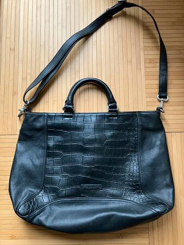 Esprit faux leather zwarte nette tas laptop tas werktas beschikbaar voor biedingen