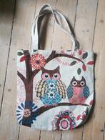Draagtas Uil gobelin met hengsels en rits, Ophalen of Verzenden, Zo goed als nieuw, Beige, Overige merken