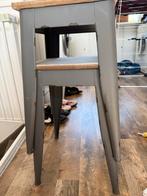Industriële Krukjes / Bijzettafeltjes - Set van 2, Ophalen, Minder dan 55 cm, Gebruikt, Vierkant