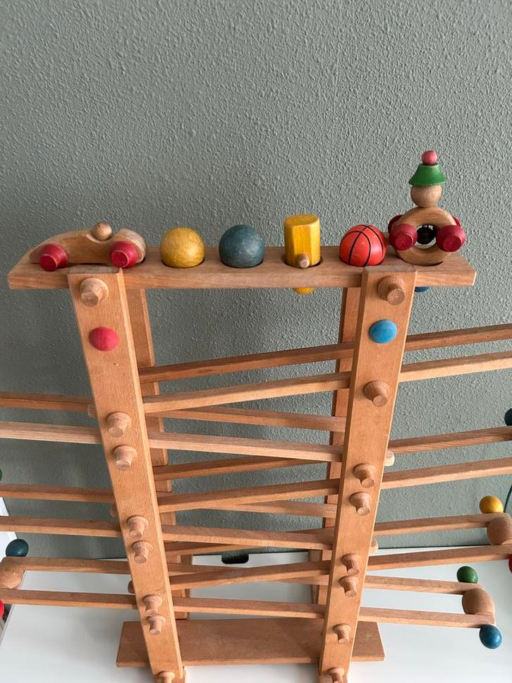 Houten Knikkerbaan - Vintage Speelgoed, Kinderen en Baby's, Speelgoed | Houten speelgoed, Gebruikt, Overige typen, Ophalen