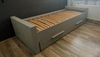 Massief houten bed met opbergla grijs 90 x 200, Huis en Inrichting, Slaapkamer | Bedden, Ophalen, Gebruikt, 90 cm, Eenpersoons