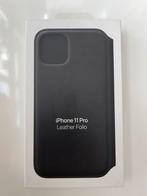 Apple iPhone 11 Pro Lederen Folio Hoes - Zwart, Ophalen of Verzenden, Nieuw, IPhone 11 Pro, Hoesje of Tasje