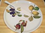 Prachtige Frans Revol la Porcelaine taartbord met scheplepel, Ophalen of Verzenden