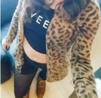 Leopard design vest tijgerprint vesten maat xs bruin flatcap, H&M, Bruin, Verzenden, Zo goed als nieuw