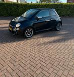 Fiat 500S cabrio 0.9 Twinair 2014 Zwart, Auto's, 86 pk, Zwart, Origineel Nederlands, Handgeschakeld