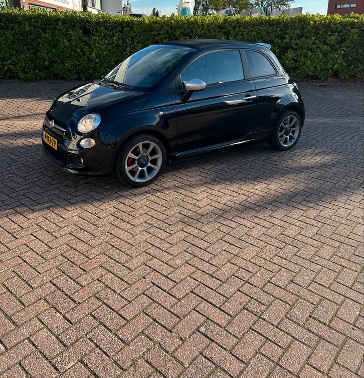 Fiat 500S cabrio 0.9 Twinair 2014 Zwart, Auto's, Fiat, Particulier, Airbags, Airconditioning, Bluetooth, Elektrische buitenspiegels