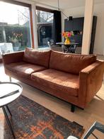 Leren bank van Van Bommel z.g.a.n., Ophalen, Driepersoons, Zo goed als nieuw, Rechte bank