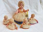 Oude eierwarmer popjes, rond 1930 antieke popjes, Ophalen of Verzenden