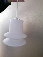 vintage witte opaline glazen hanglamp in originele staat, Antiek en Kunst, Antiek | Lampen, Ophalen
