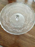 Glazen gebak schotel op voet, Ophalen, Glas of Glazen, Nieuw, Glas