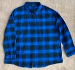 Geruit blauw/zwart flanellen overhemd - Maat XL, Kleding | Heren, Ophalen of Verzenden, Zo goed als nieuw, Blauw, Overige halswijdtes