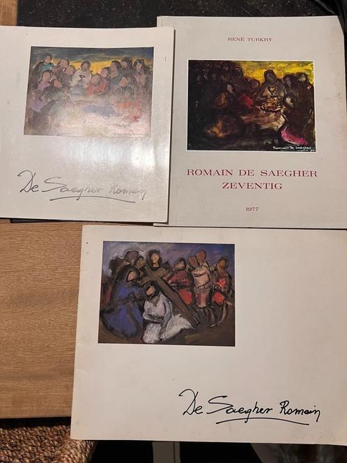 3 boeken De Saegher Romain: zeventig en Hulde aan Romain; te, Boeken, Kunst en Cultuur | Beeldend, Zo goed als nieuw, Schilder- en Tekenkunst