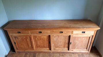 Groot teakhouten dressoir 250 cm beschikbaar voor biedingen