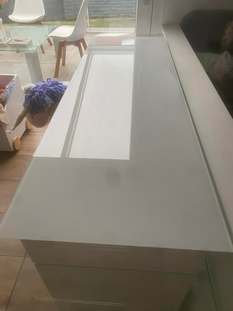 Glazen besta toppaneel wit 1.20 x 0.40, Ophalen of Verzenden, Zo goed als nieuw