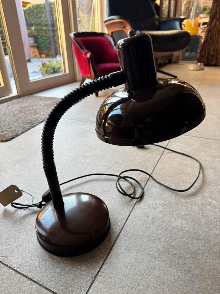 Italiaanse 70-er jaren  bureaulamp - flexibele arm, Huis en Inrichting, Lampen | Vloerlampen, Zo goed als nieuw, Minder dan 100 cm