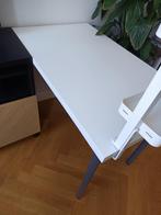 IKEA LINNMON Desk with VATTENKAR Shelves – White and Grey, Huis en Inrichting, Bureaus, Ophalen, In hoogte verstelbaar, Zo goed als nieuw