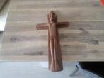 houten kruis met hout snijwerk corpus, Ophalen of Verzenden
