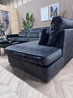 ZGAN Velvet Velours U-Bank / Hoekbank - Antraciet - 365cm, Ophalen, -, -, Hoekbank
