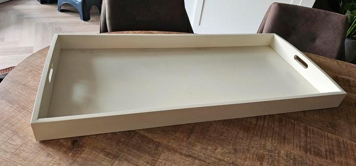 Groot dienblad met handgrepen, Huis en Inrichting, Woonaccessoires | Dienbladen, Zo goed als nieuw, Hout, Rechthoekig, Ophalen