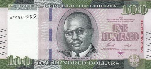Liberia bankbiljet 100 Dollars 2021, Pick 41a UNC kwaliteit, Postzegels en Munten, Bankbiljetten | Afrika, Los biljet, Overige landen