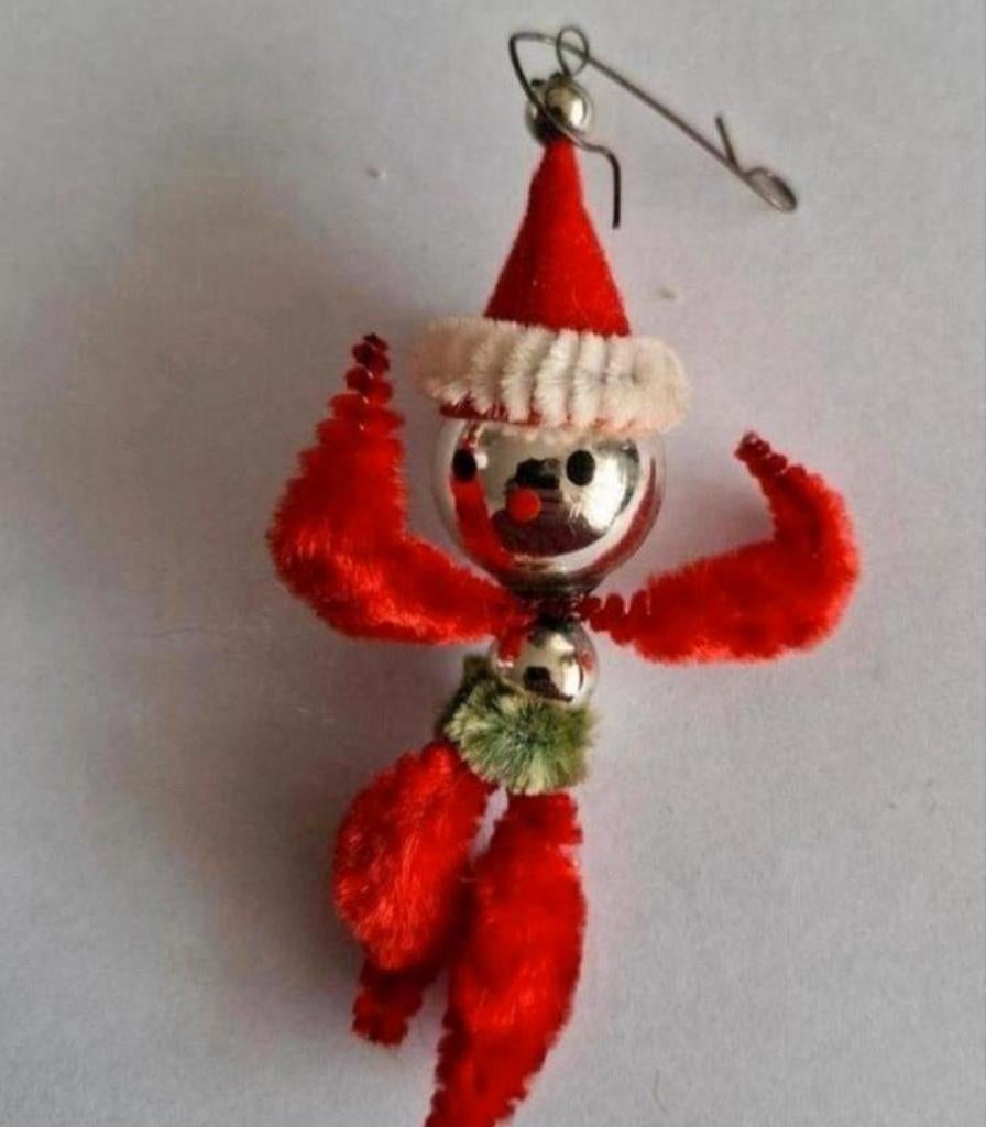 Oud Kerstfiguur Chenille, Diversen, Kerst, Ophalen of Verzenden