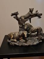 Beeld met panter, leeuw en buffel, Ophalen of Verzenden, Zo goed als nieuw, Dier