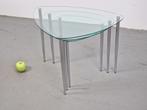 Set 3 Nesting bijzettafels glas Chrome Italy ´60 mimiset, 45 tot 60 cm, Minder dan 55 cm, N, Ophalen of Verzenden