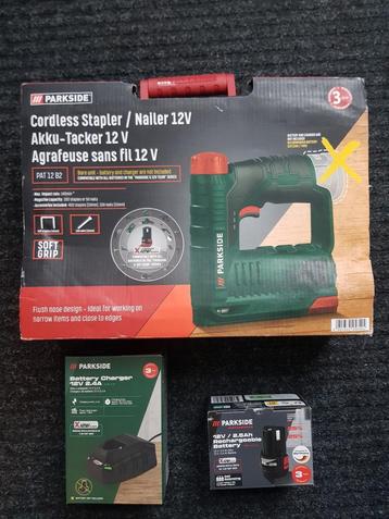 Parkside 12v accu nietmachine / tacker  beschikbaar voor biedingen