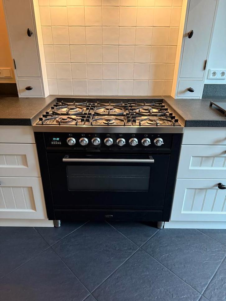 Boretti fornuis met Oven 90cm, Witgoed en Apparatuur, Fornuizen, Gebruikt, Vrijstaand, 5 kookzones of meer, 60 cm of meer, Grill