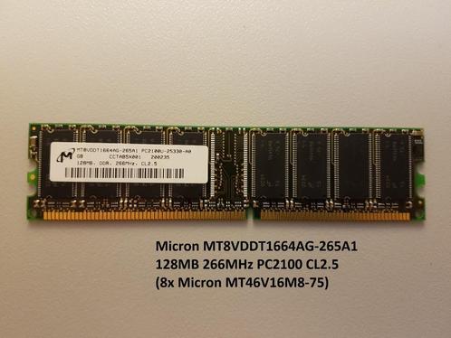Vintage 184-pins DDR SDRAM (PC2100 PC2700 PC3200), Computers en Software, RAM geheugen, Gebruikt, Desktop, 1 GB of minder, DDR