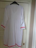 katoenen jurk. XXL ( met rode/glans/glitter bies), Kleding | Dames, Jurken, Wit, Maat 46/48 (XL) of groter, Ophalen of Verzenden