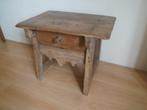 Antiek houten tafeltje bijzettafel betaaltafel laatje hout, Ophalen of Verzenden
