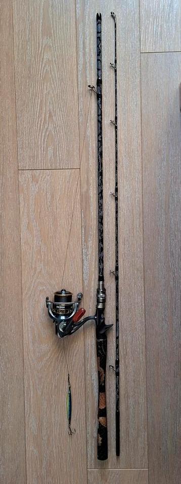 Zeebaars hengel met molen compleet (visklaar € 87,50) beschikbaar voor biedingen