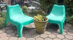 2 Ikea stoelen/groen met groene pot., Tuin en Terras, Tuinstoelen, Ophalen, Gebruikt, Kunststof