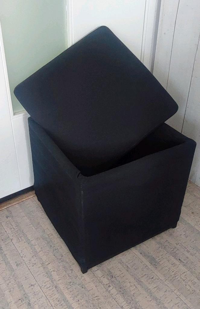 IKEA BOSNAS metalen textiel opberg poef / voetenbankje 36 cm, Huis en Inrichting, Banken | Voetenbanken en Poefen, Zo goed als nieuw