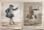 Vier antieke ingekleurde litho s, Ophalen of Verzenden