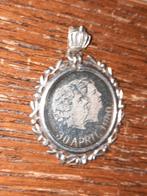 Zilver hanger met kroon Juliana Beatrix 30 april  1980, Antiek en Kunst, Antiek | Goud en Zilver, Ophalen of Verzenden, Zilver
