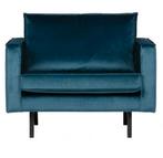 Mooie Velvet Groene fauteuil van het merk be pure home, Huis en Inrichting, Fauteuils, Ophalen, Overige materialen, Gebruikt, 75 tot 100 cm
