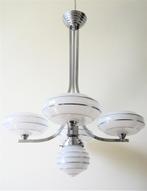 Art Deco lamp jaren 30 chroom nikkel messing glas staand, Ophalen