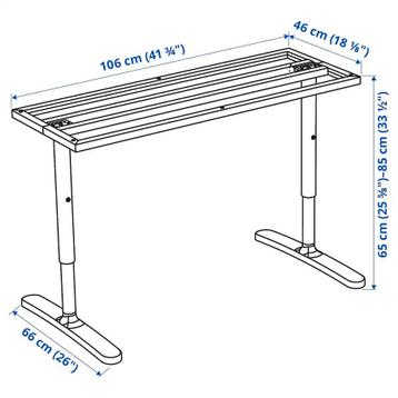 Ikea Bekant zwart onderstel bureau 120x80 - afbeelding 2