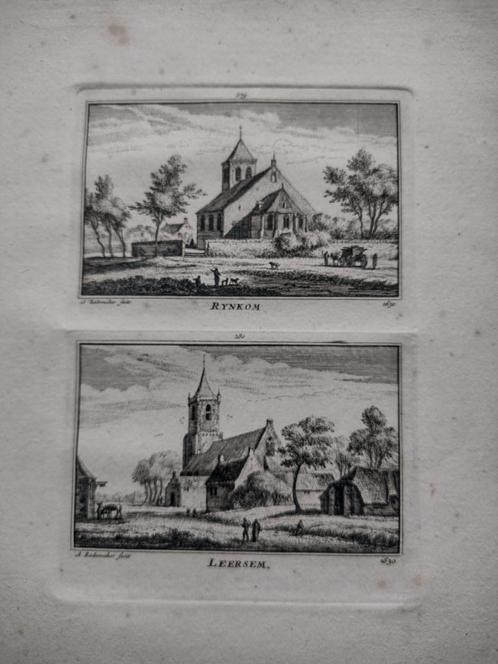 279-280 Renkum en Leersum Kopergravure dl 3 18e Eeuw, Antiek en Kunst, Kunst | Etsen en Gravures, Ophalen of Verzenden