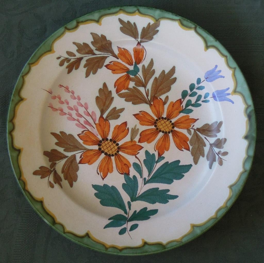 Nr C276: Gebloemde Gouda schaal, Antiek en Kunst, Ophalen of Verzenden