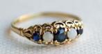 Vintage gouden ring met Saffier & Opaal, Goud, Goud, Met edelsteen, Dame